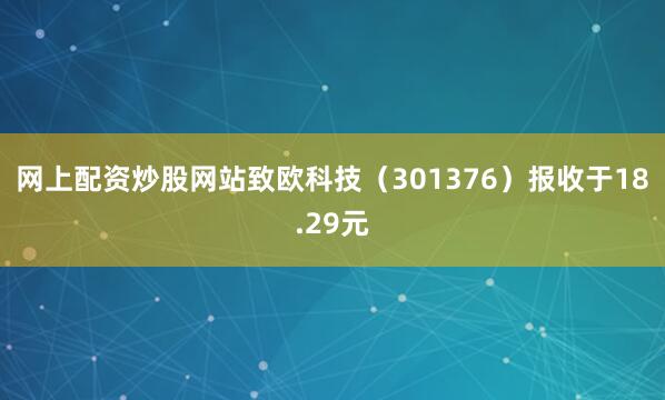 网上配资炒股网站致欧科技（301376）报收于18.29元